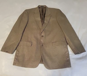 Club Room Mens Blazer Size 42L Brown Jacket Sport Coat Pantex Silk Wool Charter - Picture 1 of 12
