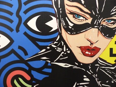 DEATH NYC "GERAHMT" Lithografie ltd. Edit. of 100 "Catwoman Keith H." 3D Siegel - Bild 1 von 4