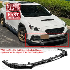 GI I Gloss Black V2 S Style Front Lip Splitter For Subaru WRX VB 2022-25 Bumper - Picture 1 of 10