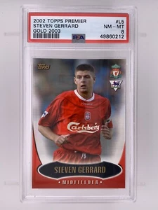 2002 Topps Premier Steven Gerrard Gold #L5 PSA 8 Liverpool - Picture 1 of 2