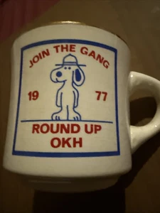 1977 Old Kentucky Home Council Round up Join The Gang Tasse Pfadfinder Snoopy OKHC - Bild 1 von 6