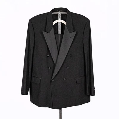 Smoking vintage ACTWU feito em união Pierre Balmain peito duplo 48 REG 100% lã - Imagem 1 de 4