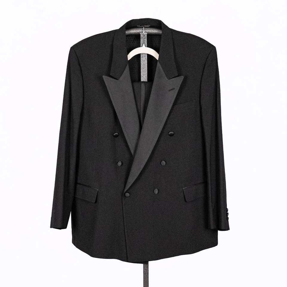 Smoking vintage ACTWU feito em união Pierre Balmain peito duplo 48 REG 100% lã - Imagem 1 de 4