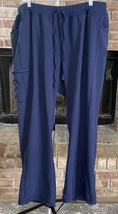 Infinity by Cherokee gerippte Scrub Hose Damen Größe 3XL Kordelzug Taschen - Bild 1 von 8