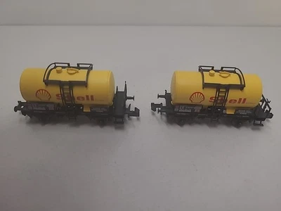 2 Stück   Fleischmann  8411 , Kesselwagen " SHELL ", DB, Epoche IV,  Spur N - Bild 1 von 4