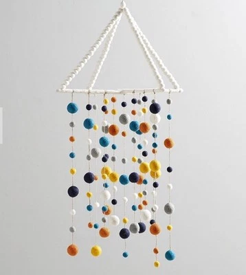 Pottery Barn Kids West Elm Felted Pom-Pom Nursery Crib Mobile - Image 1 of 4