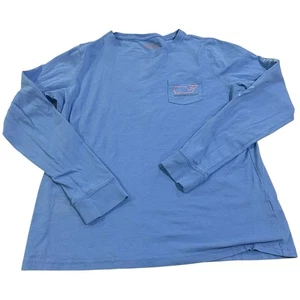 Vineyard Vines Light Blue Long Sleeve Graphic T Shirt Women's Size Medium Preppy - Picture 1 of 7