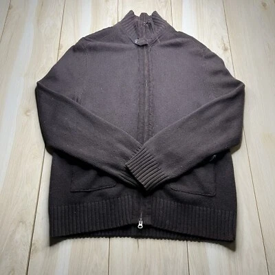 Banana Republic Full Zip Sweater Rabbit Hair Cashmere Brown Men’s Size L Large - Image 1 of 4