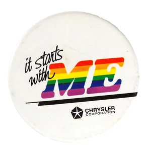 It Starts with ME Rainbow Chrysler Corporation Button 2 " - Picture 1 of 2