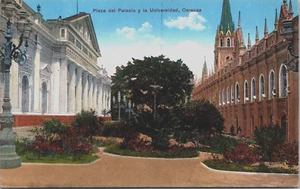 Venezuela Plaza del Palacio y la Universidad Caracas Vintage Postcard B181 - Picture 1 of 2