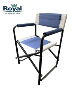 Royal Folding Steel Directors Chair Camping Fishing Max load 18 stone - Picture 1 of 7