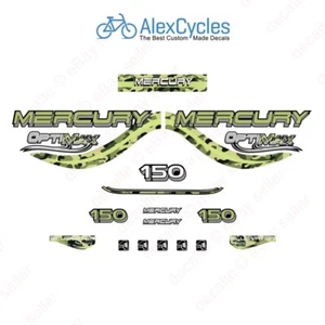 Mercury OptiMax Bluewater 150 HP Green Camo Camouflage Outboards Decals Stickers - Imagen 1 de 1