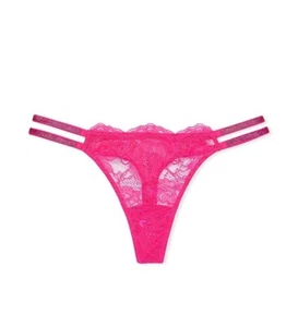Pantalone Victoria’s Secret VS doppio cinturino lucido pizzo nuovo con etichetta Medium - Foto 1 di 11