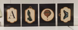 IKEA GRONBY Set of 4 Vintage Ephemera Picture - Butterfly Shoes Balloon Letter - Picture 1 of 7