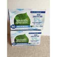 Seventh Generation Fabric Softener Sheets Free & Clear 80 each (lot of 2) New