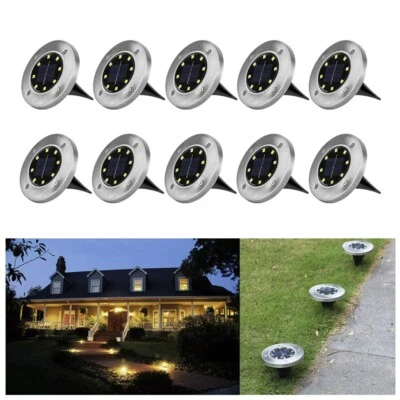 20Pcs 8LEDs Bodenstrahler Bodeneinbauleuchte Solar Lampe Außenleuchte Außenlampe - Bild 1 von 4