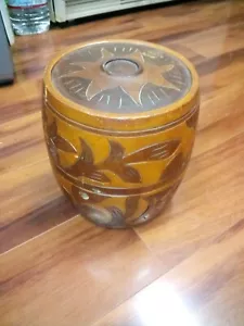 Vintage Wood Carved 1 Gallon Liquor Barrel Decorative Antique - Picture 1 of 9