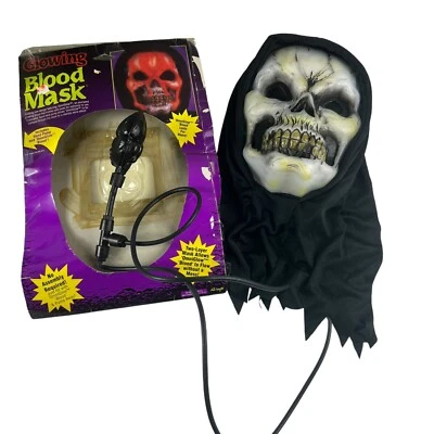 Halloween Bleeding Dripping Blood Skull Mask Heart Pump Fun World 90’s Glowing - Image 1 of 4