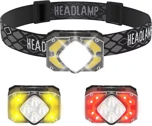 COB LED Head lamp Headlight Torch Flashlight Work Light Bar Head Band Lamp USB - Picture 1 of 8