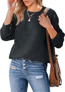 NEW Waffle Knit Pullover Sweaters Long Sleeve Casual XL - Picture 1 of 8