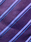 Cole Han Made In Italy Maroon Steelblue Stripe Silk Necktie Tie My1520c #A18