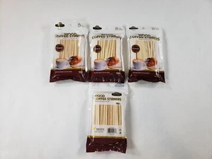 Lot Of 4 Pack Jacent 16809 Fill 'n Brew Wood Coffee Stirrers 5.5" 150 Each Pack - Picture 1 of 5