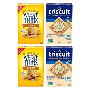 Triscuit Original Whole Grain Wheat Vegan Crackers and Wheat Thins Original Whol - Picture 1 of 12
