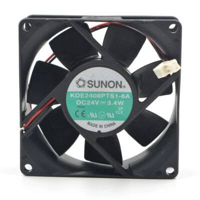 SUNON KDE2408PTS1-6A 8CM 80*80*25MM DC24V 3.4W 2Pin Cooling Fan - Image 1 of 3