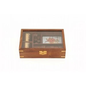 Old Modern Handicrafts ND061 Wooden Game Set with Brass Goblet - Picture 1 of 1