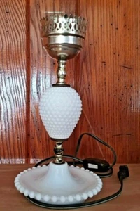 Milk Glass Hobnail Dresser/Night Stand Lamp No Shade or Light Bulb Included - Picture 1 of 9