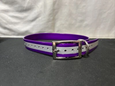 Biothane Purple With Refective Strip Collar 1” Wide 25” Long - Image 1 of 2