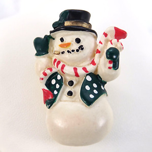 Vintage 1980s Plastic Snowman Brooch Pin Badge Winter Christmas Xmas Retro Party