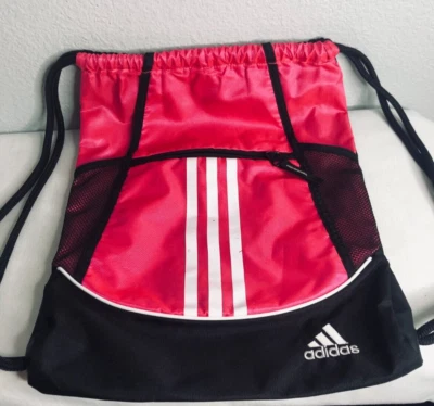 Adidas Drawstring Backpack/Sackpack Sport Gym Bag Sack 13" X 18" Hot Pink - Image 1 of 3