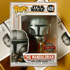 Funko Pop Star Wars : The Mandalorian Flying w/ Blaster #408 Vinyl w/Case "MINT" - Picture 1 of 5