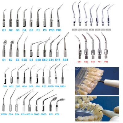 Dental Ultrasonic Scaler Tips Scaling Endo Perio Fit EMS NSK WOODPECKE KAVO DTE - Image 1 of 4