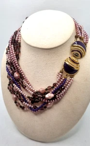 COLLANA PERLINE VETRO MULTIFILO - Foto 1 di 7