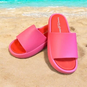 NIB J Slides SQUISH Fuschia /Red EVA Beach Slides. Brand New! Size 11 - Picture 1 of 14