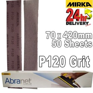 Mirka Abranet 70x420mm P120 Körnung 50x HakenNLoop staubfrei schleifen Schleifstreifen - Bild 1 von 1