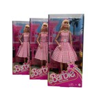 Mattel Barbie The Movie Barbie Pink White Gingham Dress Fashion Doll Lot of 3