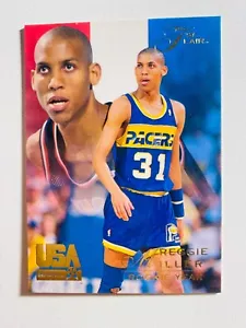 Tarjeta de baloncesto de Estados Unidos 1994 Flair #61 Reggie Miller "año novato" casi nueva-como nueva - Imagen 1 de 2