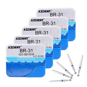 Dental Diamond Burs Drills Polisher Ball Round BR-31 for High Speed Handpiece - Picture 1 of 20