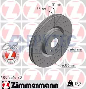 Disco de freno Mercedes Benz AMG 350x32 Zimmermann Formula Z Coat Z 400.5516.20 - Imagen 1 de 1