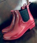 Authentic Michael Kors Charm Gore Rain Bootie Ankle Boots Cherry Size 10 M