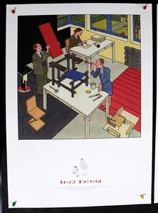 Joost Swarte -Gerrit Rietveld - Truus Schroder en Gerard - 2018 - Offset Poster - Picture 1 of 6