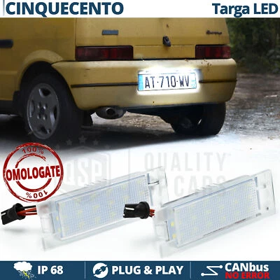Luci TARGA LED per Fiat CINQUECENTO 91-98 Placchette CANBUS 6500K Luce Bianca - Immagine 1 di 4