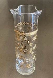 1950s Culver Gold Chantilly MCM Pitcher 22 K SIGNED Double Pour spouts No Mixer - Picture 1 of 12