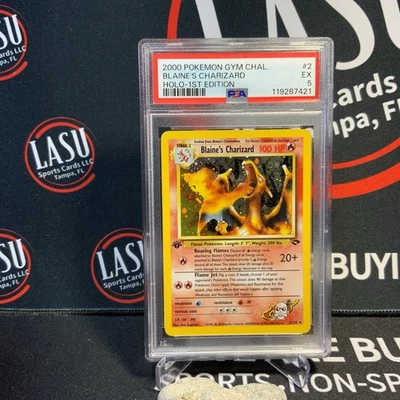 2000 Pokémon Blaine's Charizard Gym Challenge 2/132 Holo Rare PSA 5 Ex - Image 1 of 2