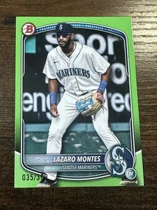 Bowman Prospects 2025 verde neón para Lázaro Montes 35/399 Mariners - Imagen 1 de 2