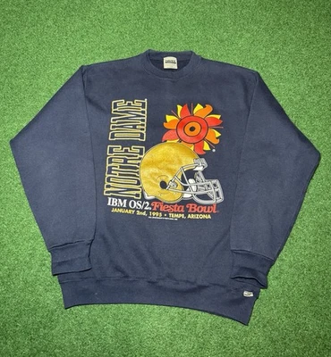 1995 90s Notre Dame Fighting Irish Fiesta Bowl crewneck sweatshirt sweater large - Image 1 of 4