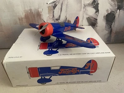 Vintage 1993 Revell Pepsi-Cola #1 Travel Air Mystery Die Cast Airplane Bank 1:32 - Image 1 of 4